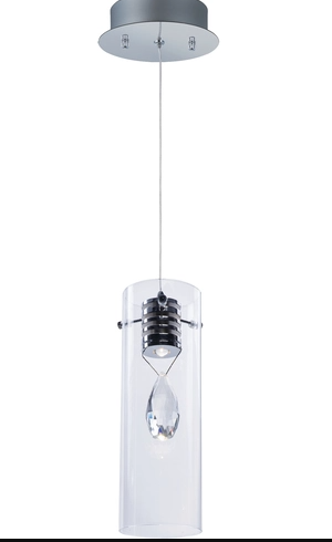 ET2 Contemporary Lighting E21111-18PC Solitaire LED 4.25 inch Single Pendant Ceiling Light, Polished Chrome Finish