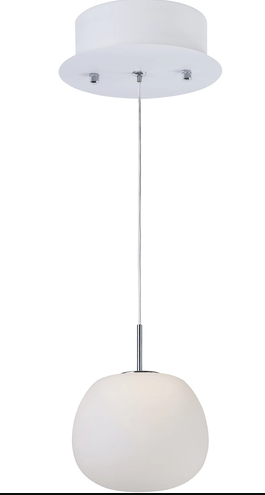 ET2 Contemporary Lighting E21120-11WT Puffs LED 6.25 inch Single Pendant Ceiling Light, White Finish