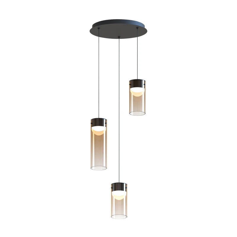 ET2 Contemporary Lighting E21183-05GM Highball Amber 3-Light LED Pendant - Finish: Amber