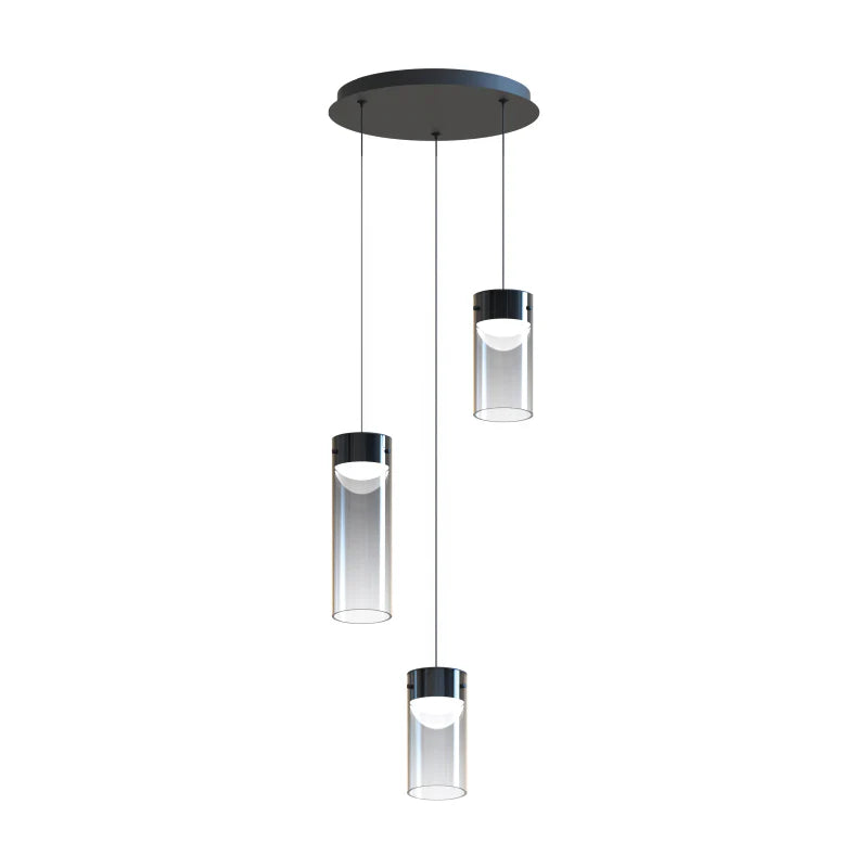 ET2 Contemporary Lighting E21183-142GM Highball Amber 3-Light LED Pendant - Finish: Graduating Smoke