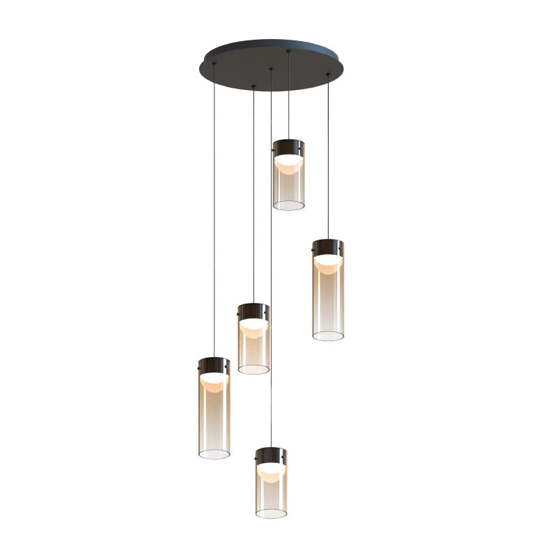 ET2 Contemporary Lighting E21185-05GM Highball Amber 5-Light LED Pendant - Finish: Amber