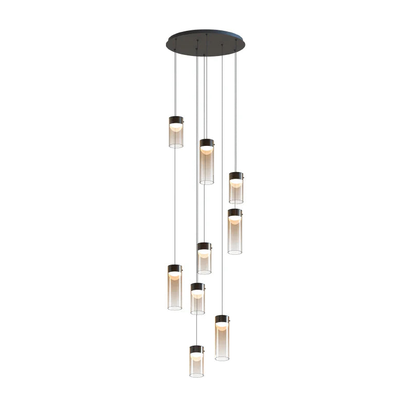 ET2 Contemporary Lighting E21189-05GM 23" 9-Light Highball Integrated LED Pendant - Finish: Amber