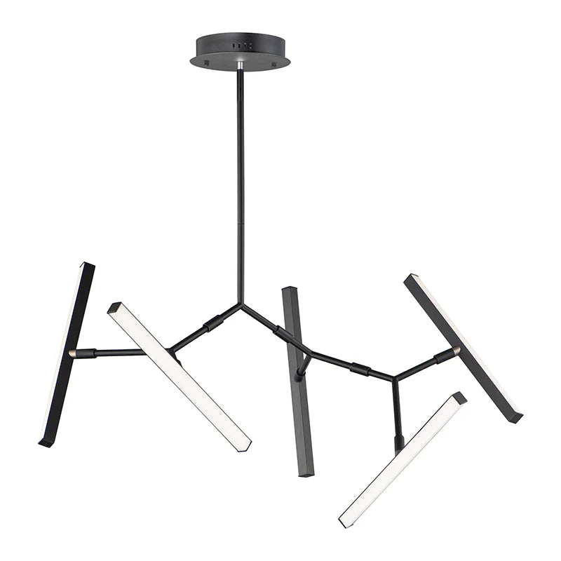 ET2 Contemporary Lighting E21244-BK 27" Robotica 5-Light Integrated LED Pendant - Finish: Black