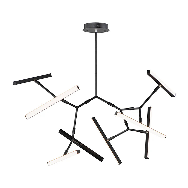 ET2 Contemporary Lighting E21246-BK 37" Robotica 7-Light Integrated LED Pendant - Finish: Black