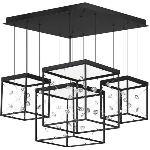 ET2 Contemporary Lighting E21254-20BK Entanglement LED 27.5 inch Black Multi-Light Pendant Ceiling Light