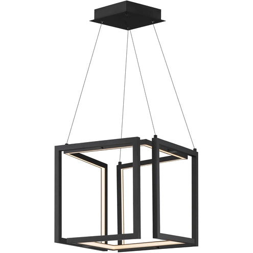 ET2 Contemporary Lighting E21262-BK Penrose LED 16 inch Black Single Pendant Ceiling Light
