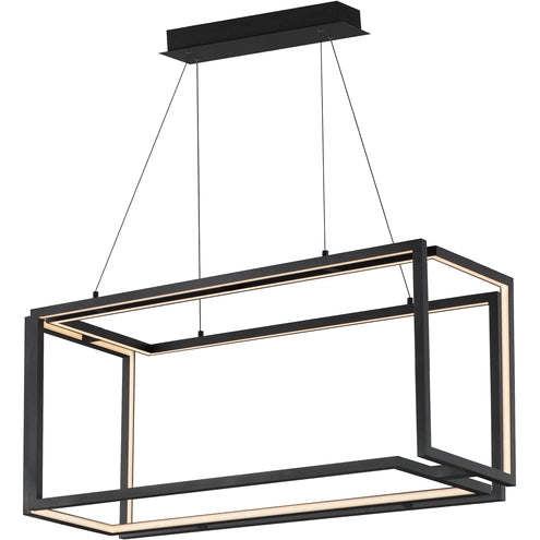 ET2 Contemporary Lighting E21266-BK Penrose LED 16 inch Black Linear Pendant Ceiling Light