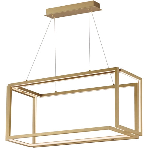 ET2 Contemporary Lighting E21266-GLD Penrose LED 16 inch Gold Linear Pendant Ceiling Light