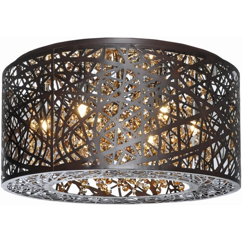 ET2 Contemporary Lighting E21300-10BZ/BUL Inca LED 15.75 inch Bronze Flush Mount Ceiling Light in Cognac with LED Bulb