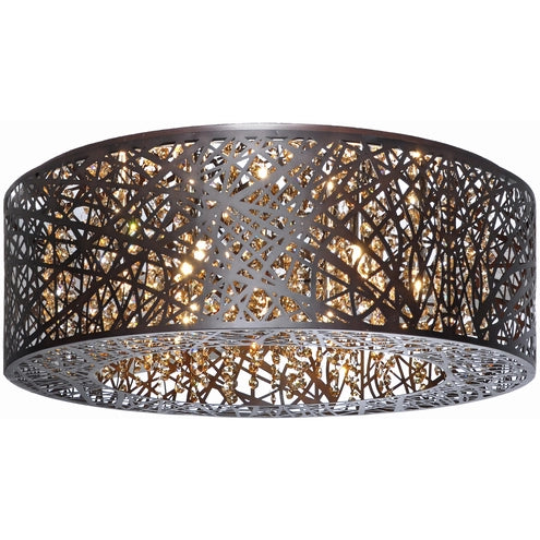 ET2 Contemporary Lighting E21301-10BZ/BUL Inca LED 23.5 inch Bronze Flush Mount Ceiling Light in Cognac