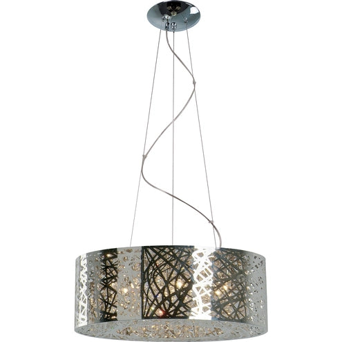 ET2 Contemporary Lighting E21308-10PC/BUL Inca LED 23.5 inch Polished Chrome Multi-Light Pendant Ceiling Light in Clear/White