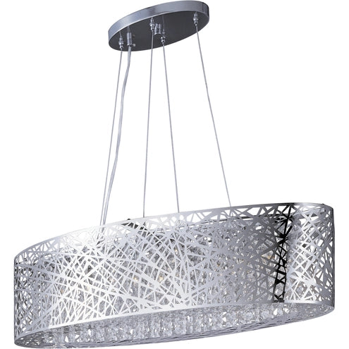 ET2 Contemporary Lighting E21310-10PC/BUL Inca LED 31.5 inch Polished Chrome Linear Pendant Ceiling Light in Clear/White