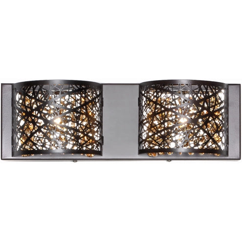 ET2 Contemporary Lighting E21315-10BZ Inca 2 Light 15.75 inch Bronze Bath Vanity Wall Light