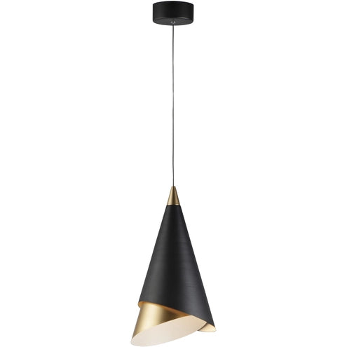 ET2 Contemporary Lighting E21448-BKMG Mermaid LED 8.75 inch Black and Metallic Gold Mini Pendant Ceiling Light