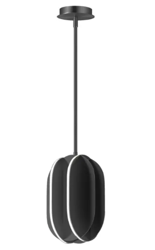 ET2 Contemporary Lighting E21484-BK Interval LED Small Ellipse Pendant, Color Temperature 3000K, 1,300 Lumens, Voltage 120V, Black