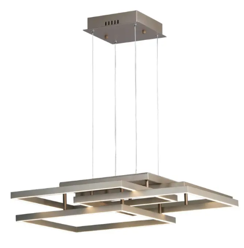 ET2 Contemporary Lighting E21516-CHP Traverse LED Square Pendant, Color Temperature 3000K, 5,500 Lumens, Voltage 120V, Champagne Finish