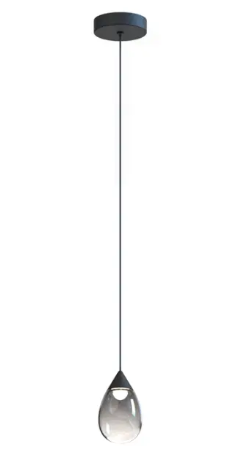 ET2 Contemporary Lighting E21561-142BK Dewdrop LED Mini Pendant, Color Temperature 3000K, Voltage 120-277V, Black Finish