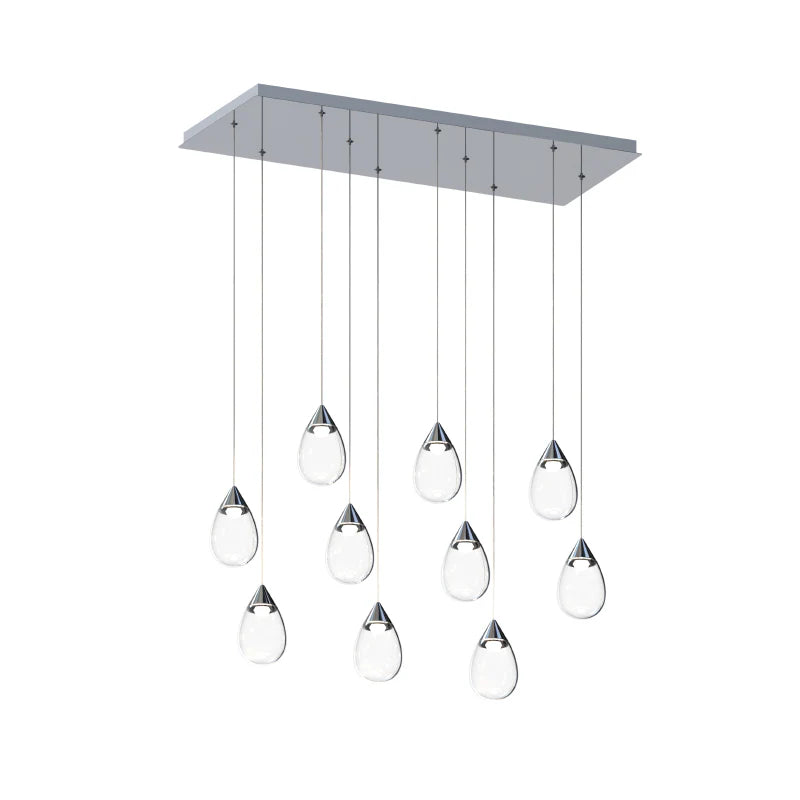 ET2 Contemporary Lighting E21566-18PC 31" Dewdrop leaner pendent ceiling light - Finish: Polished Chrome