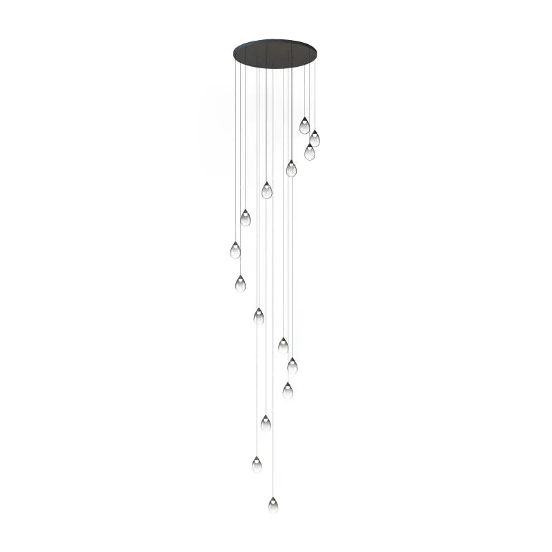 ET2 Contemporary Lighting E21569-142BK 34" Dewdrop leaner pendent ceiling light - Finish: Black