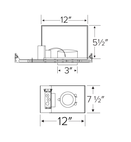 Elco Lighting E21KT12ICAD 2" Tunable White Koto™ IC Airtight Housing, Lumens 1250 lm, Voltage 120/277V AC, Dimming 0-10V