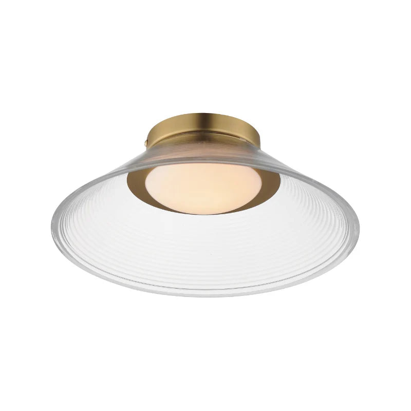 ET2 Contemporary Lighting E22082-144SBR 12" Jensen Led Semi-Flush Mount Ceiling Light - Finish: Satin Brass