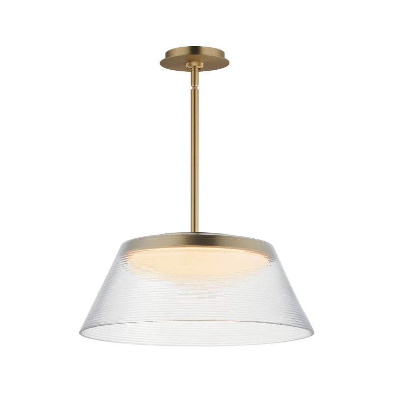 ET2 Contemporary Lighting E22088-144SBR 18" Jensen LED Integrated Pendant Light - Finish: Satin Brass