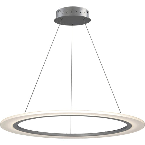 ET2 Contemporary Lighting E22654-11MS Saturn II LED LED 31.5 inch Matte Silver Entry Foyer Pendant Ceiling Light