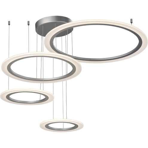 ET2 Contemporary Lighting E22662-11MS Saturn II LED LED 35.5 inch Matte Silver Multi-Light Pendant Ceiling Light