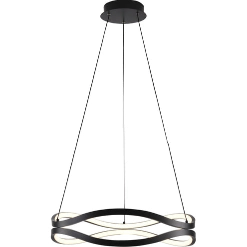 ET2 Contemporary Lighting E22922-BK Curvo LED 20 inch Black Ring Pendant Ceiling Light