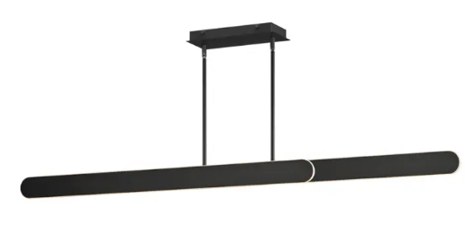 ET2 Contemporary Lighting E22954-BK Belt Adjustable LED Linear Pendant, Color Temperature 3000K, Voltage 120-277V, Black Finish