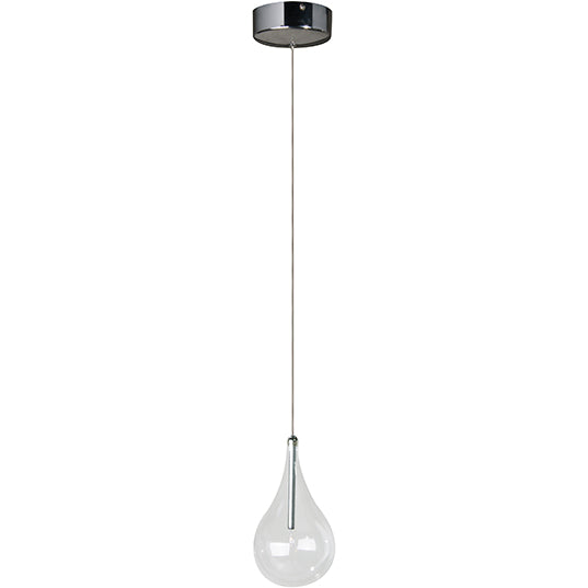 ET2 Contemporary Lighting E23111-18 Larmes 1-Light Pendant Ceiling Light - CCT: 3000K - Finish: Polished Chrome