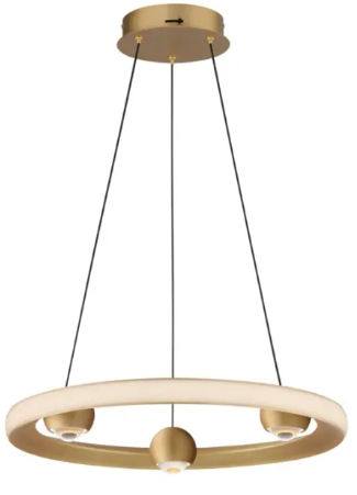 ET2 Contemporary Lighting E23511-GLD Nodes 18" LED Pendant, Multi-Color Temperature, 1,700 Lumens, Voltage 120-277V, Gold Finish