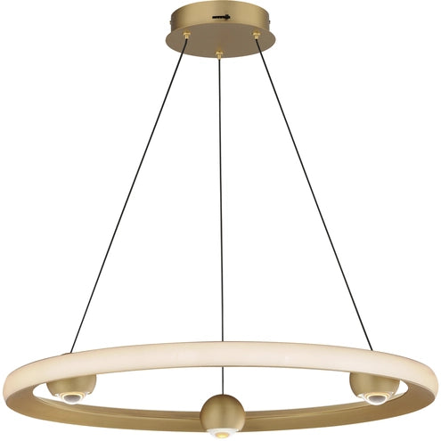 ET2 Contemporary Lighting E23512-GLD Nodes LED 24 inch Gold Ring Pendant Ceiling Light