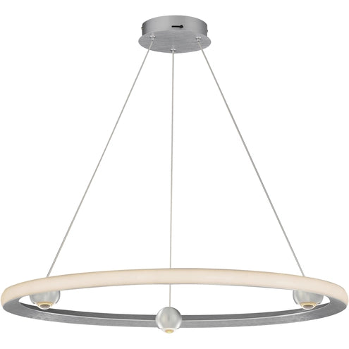 ET2 Contemporary Lighting E23513-AL Nodes LED 32 inch Brushed Aluminum Ring Pendant Ceiling Light 5CCT 2700K-3000K-3500K-4000K-5000K, 120-277V