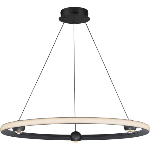 ET2 Contemporary Lighting E23513-BK Nodes LED 32 inch Black Ring Pendant Ceiling Light 5CCT 2700K-3000K-3500K-4000K-5000K, 120-277V