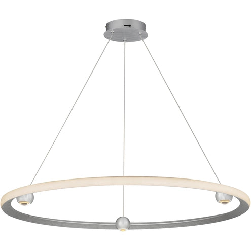 ET2 Contemporary Lighting E23514-AL Nodes LED 40 inch Brushed Aluminum Ring Pendant Ceiling Light 5CCT 2700K-3000K-3500K-4000K-5000K, 120-277V
