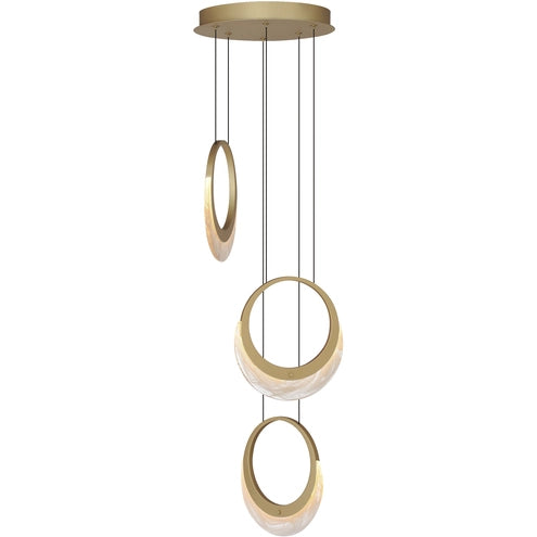 ET2 Contemporary Lighting E23913-112GLD Lyra LED 12.5 inch Gold Multi-Light Pendant Ceiling Light CCT 3000K, 120-277V