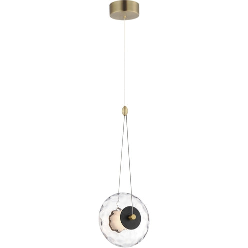 ET2 Contemporary Lighting E24031-24BKNAB Amulet LED 8.5 inch Black and Natural Aged Brass Single Pendant Ceiling Light