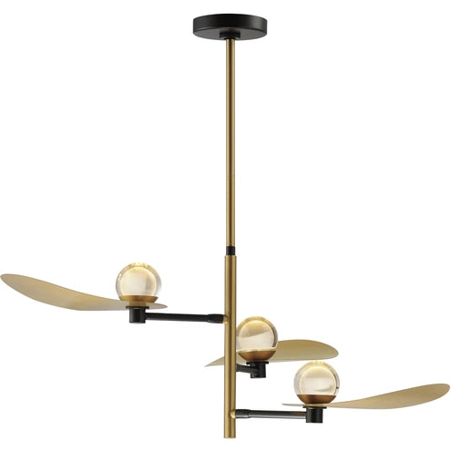 ET2 Contemporary Lighting E24073-BKNAB Pearl LED 39.25 inch Black and Natural Aged Brass Suspension Pendant Ceiling Light
