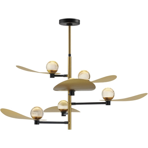 ET2 Contemporary Lighting E24075-BKNAB Pearl LED 47.25 inch Black and Natural Aged Brass Suspension Pendant Ceiling Light