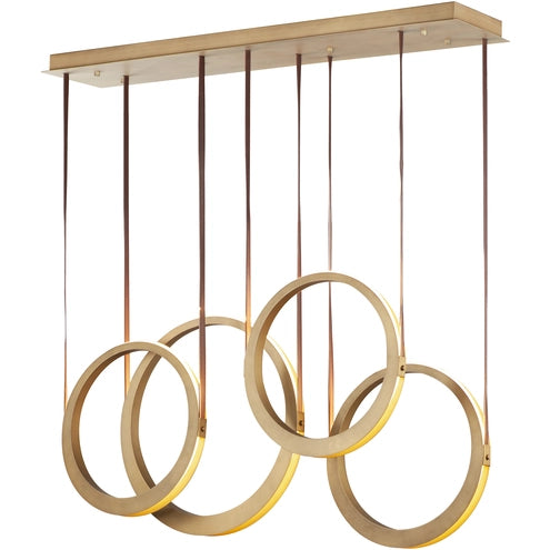 ET2 Contemporary Lighting E24084-NAB Tether LED 9 inch Natural Aged Brass Multi-Light Pendant Ceiling Light