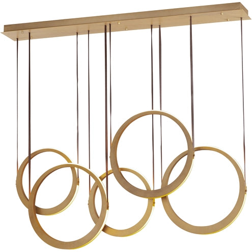 ET2 Contemporary Lighting E24085-NAB Tether LED 7.75 inch Natural Aged Brass Multi-Light Pendant Ceiling Light