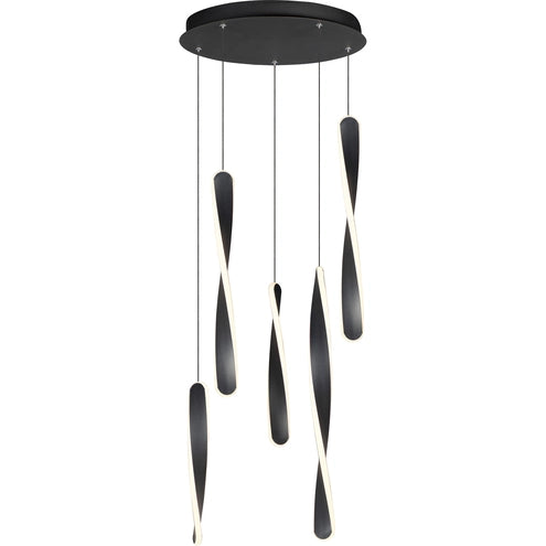 ET2 Contemporary Lighting E24154-BK Pirouette LED 16 inch Black Multi-Light Pendant Ceiling Light
