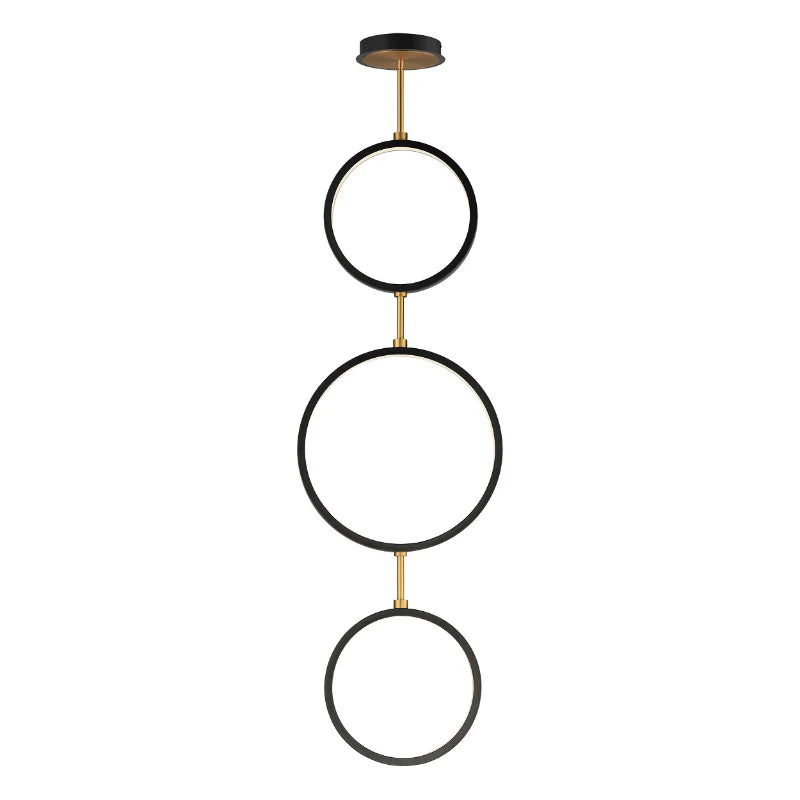 ET2 Contemporary Lighting E24321-BKGLD 16" Hoopla Led Multi-Light Pendant Ceiling Light - Finish: Black and Gold