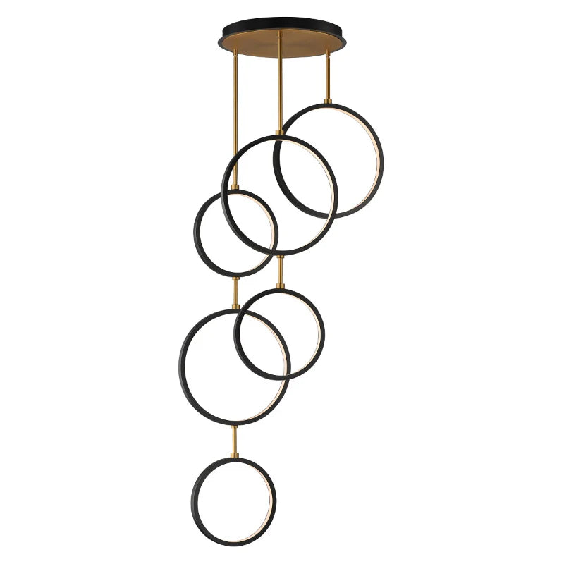 ET2 Contemporary Lighting E24325-BKGLD 25" Hoopla Led Single Pendant Ceiling Light - Finish: Black and Gold