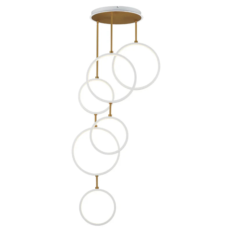 ET2 Contemporary Lighting E24325-WTGLD 25" Hoopla Led Single Pendant Ceiling Light - Finish: White and Gold