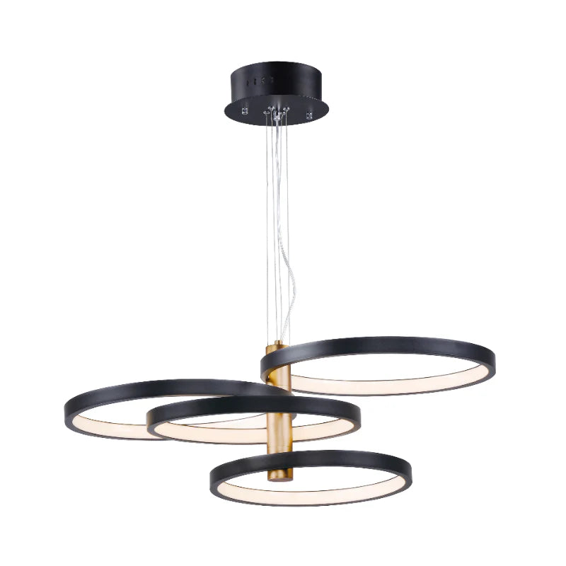 ET2 Contemporary Lighting E24326-BKGLD 34" Hoopla Led Single Pendant Ceiling Light - Finish: Black and Gold