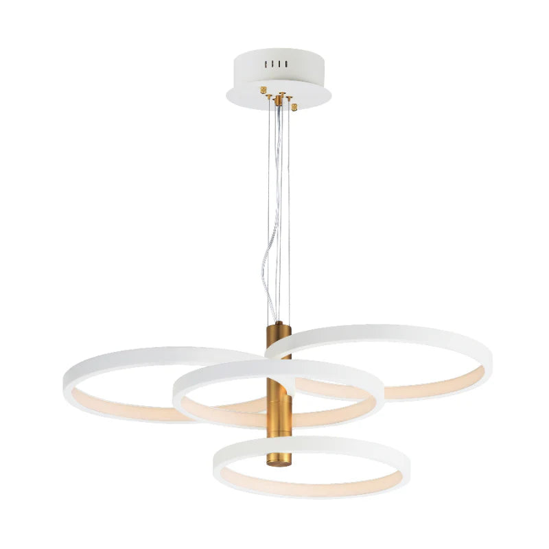 ET2 Contemporary Lighting E24326-WTGLD 34" Hoopla Led Multi-Light Pendant Ceiling Light - Finish: White and Gold