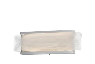 ET2 Contemporary Lighting E24431-112SN Celine 16" LED Bath Vanity, 560 Lumens, Multi-Color Temperature, Voltage 120-277V, Satin Nickel- White Spiral Glass