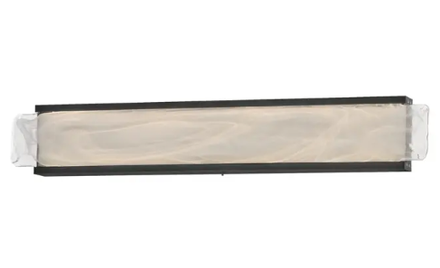 ET2 Contemporary Lighting E24433-112BK Celine 32" LED Bath Vanity, 1,327 Lumens, Multi-Color Temperature, Voltage 120-277V, Black - White Spiral Glass